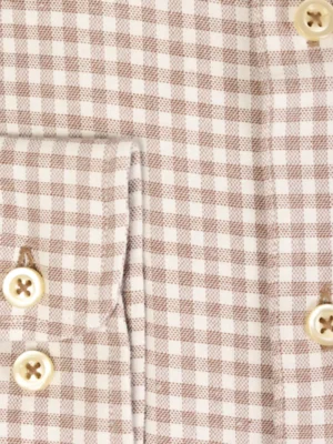 Seven Dials Seven Dials overhemden Damon 021 ruit flanel Bruin