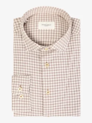Seven Dials Seven Dials overhemden Damon 021 ruit flanel Bruin