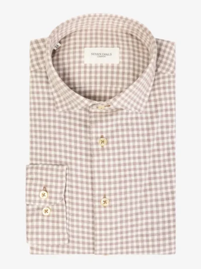 Seven Dials Seven Dials overhemden Damon 021 ruit flanel Bruin