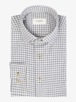 Seven Dials Seven Dials overhemden Damon 021 ruit flanel Blauw
