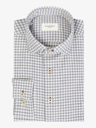 Seven Dials Seven Dials overhemden Damon 021 ruit flanel Blauw