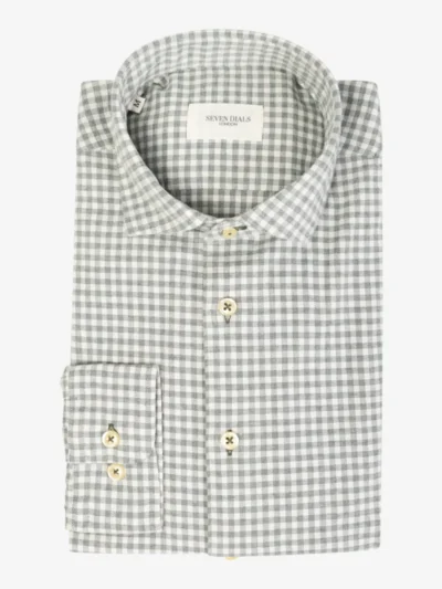 Seven Dials Seven Dials overhemden Damon 021 ruit flanel Groen