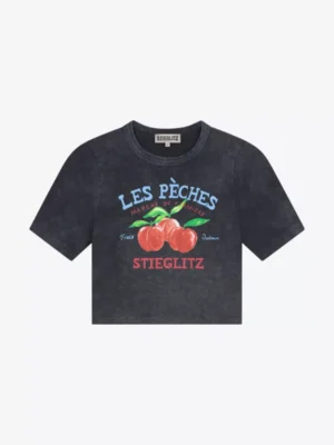Stieglitz Stieglitz tshirts & tops Camille cropped t-sh Zwart