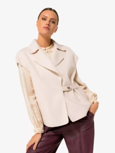 Caroline Biss Caroline Biss Gilet - Ecru