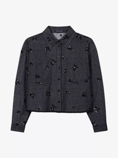 Luisa Cerano Pailletten-Denim-Hemd
