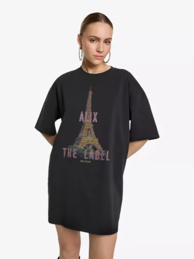 Alix The Label Alix The Label Tshirt jurk - Antraciet