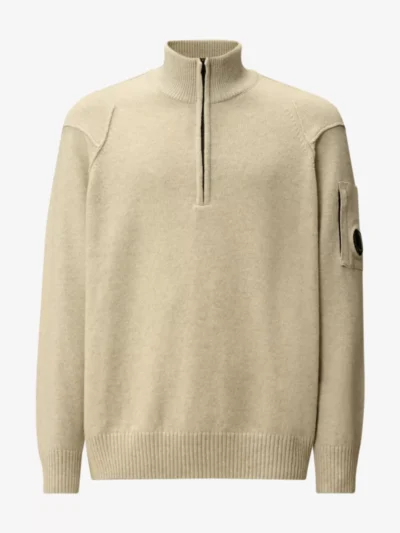 C.P. Company C.P. Company Halfzip gebreid - Lichtgrijs