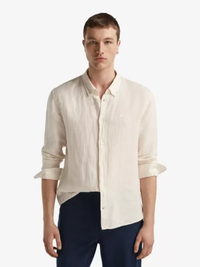 Denham Denham shirt linnen - Ecru