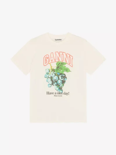 Ganni Ganni T-shirt km - Ecru