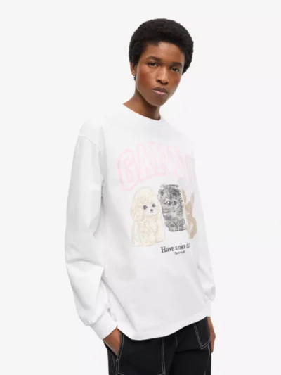 Ganni Ganni T-shirt lm - Wit
