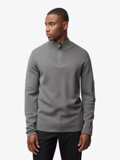 Genti Genti Trui halfzip - Middelgrijs