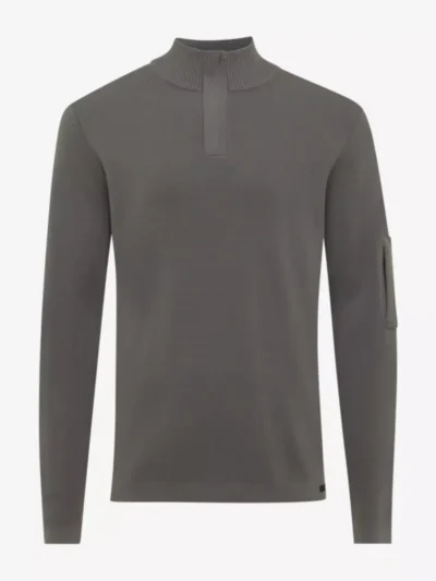 Genti Genti Trui halfzip - Middelgrijs