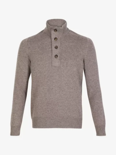 Gran Sasso Gran Sasso Mock zip met knoop - Taupe