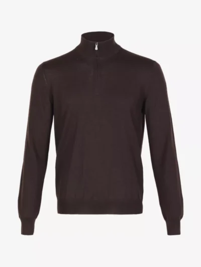 Gran Sasso Gran Sasso Trui halfzip - Donkerbruin