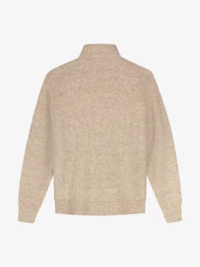 Olaf Olaf Signature Knitted Zip Mock - Ecru