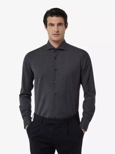 Xacus Xacus Shirt Dress Merino - Donkergrijs