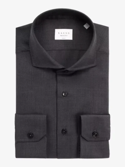 Xacus Xacus Shirt Dress Merino - Donkergrijs
