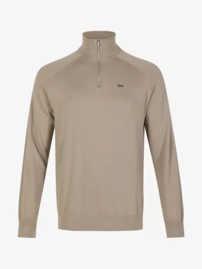 Denham Denham SCISSOR RAGLAN HALF ZIP LLB - Taupe