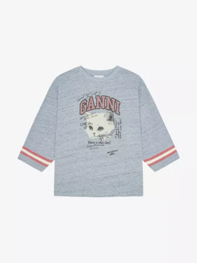 Ganni Ganni T-shirt - Lichtblauw