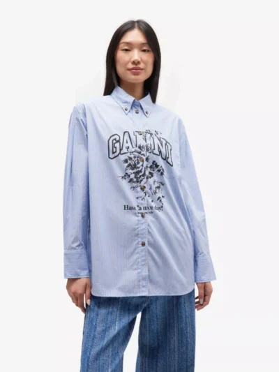 Ganni Ganni Blouse - Lichtblauw