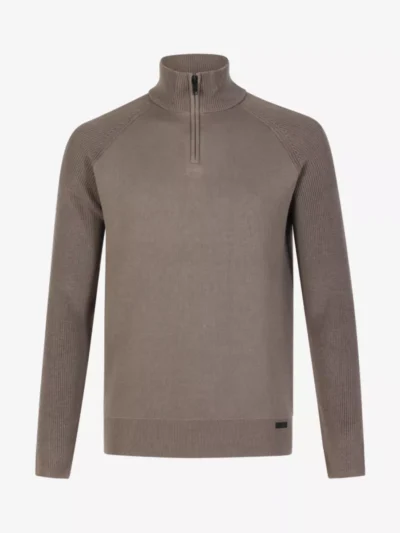 Genti Genti Trui halfzip - Taupe