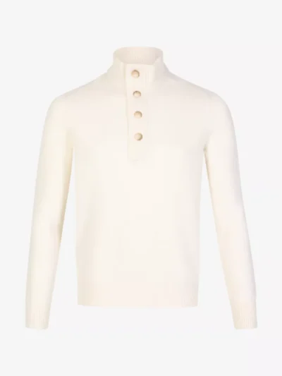 Gran Sasso Gran Sasso Mock zip met knoop - Ecru