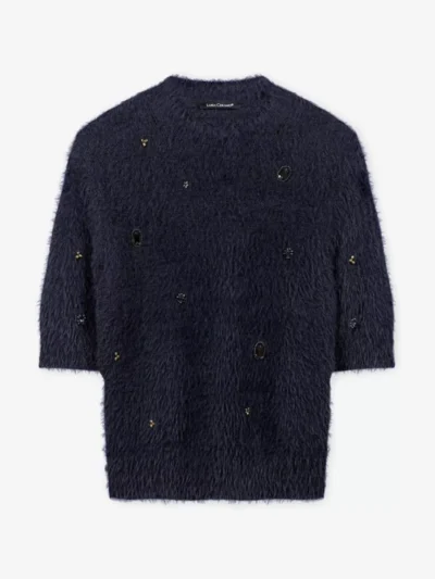Luisa Cerano Luisa Cerano Kurzarm-Pullover mit Steinen - **00