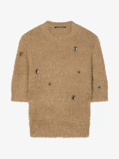 Luisa Cerano Luisa Cerano Kurzarm-Pullover mit Steinen - **01