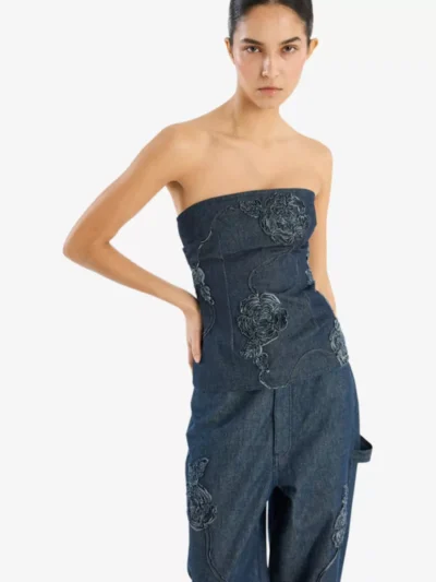 Rotate Rotate Top - Denimblauw