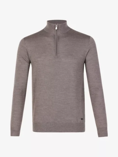 Seven Dials Seven Dials Trui Halfzip - Taupe