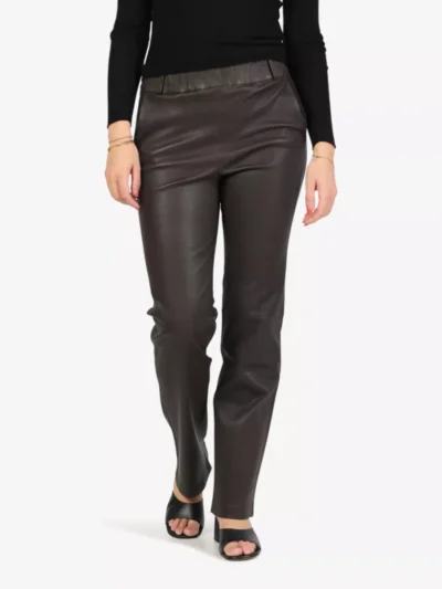 Studio AR Studio AR Leren Pantalon - Bruin