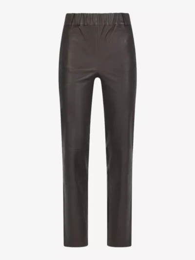 Studio AR Studio AR Leren Pantalon - Bruin