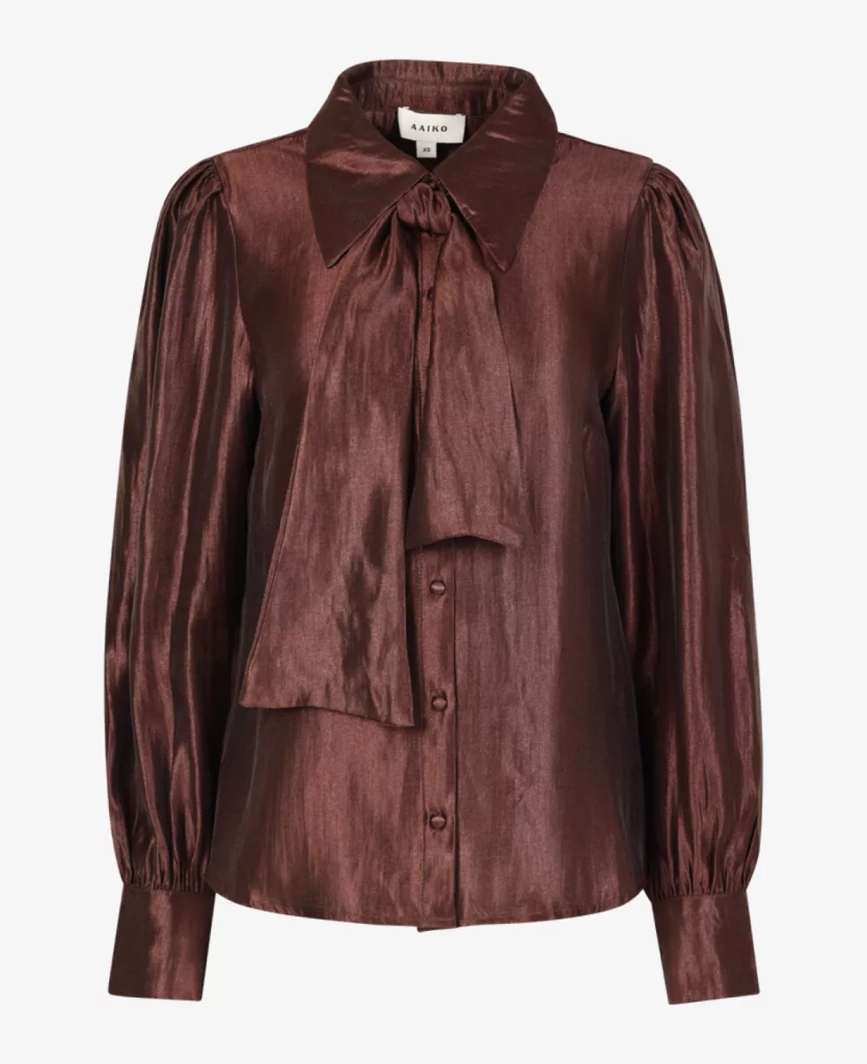 Aaiko Blouse - Donkerbruin 1 Aaiko Aaiko Blouse - Donkerbruin