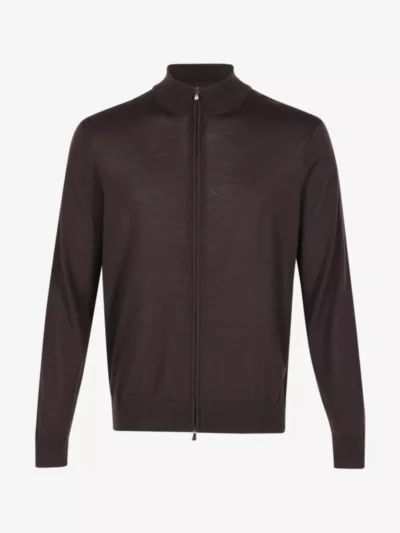 Filippo De Laurentiis Filippo De Laurentiis Vest Full Zip - Donkerbruin