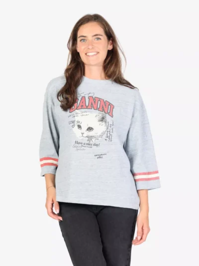 Ganni Ganni T-shirt - Lichtblauw