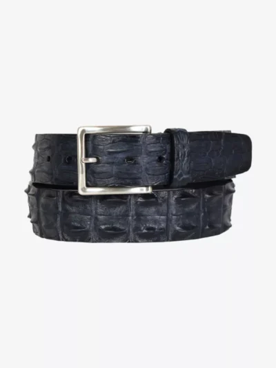 Leather Company Leather Company riem croco - Donkerblauw