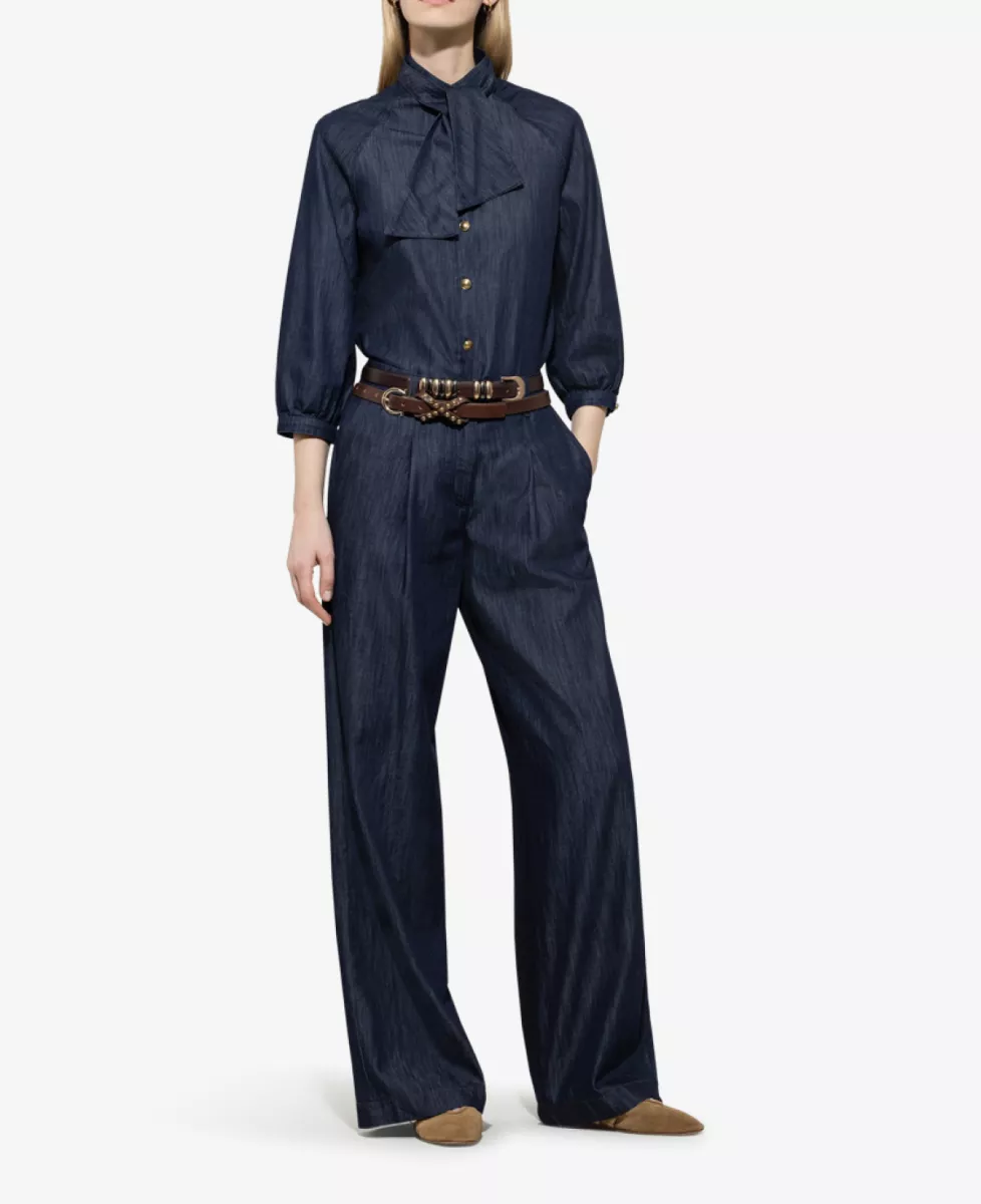 Luisa Cerano Denim-Bluse mit Schluppe - **00 2 Luisa Cerano Luisa Cerano Denim-Bluse mit Schluppe - **00