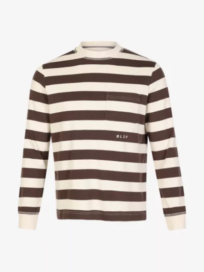 Olaf Olaf Striped Rib Crewneck - Middelbruin