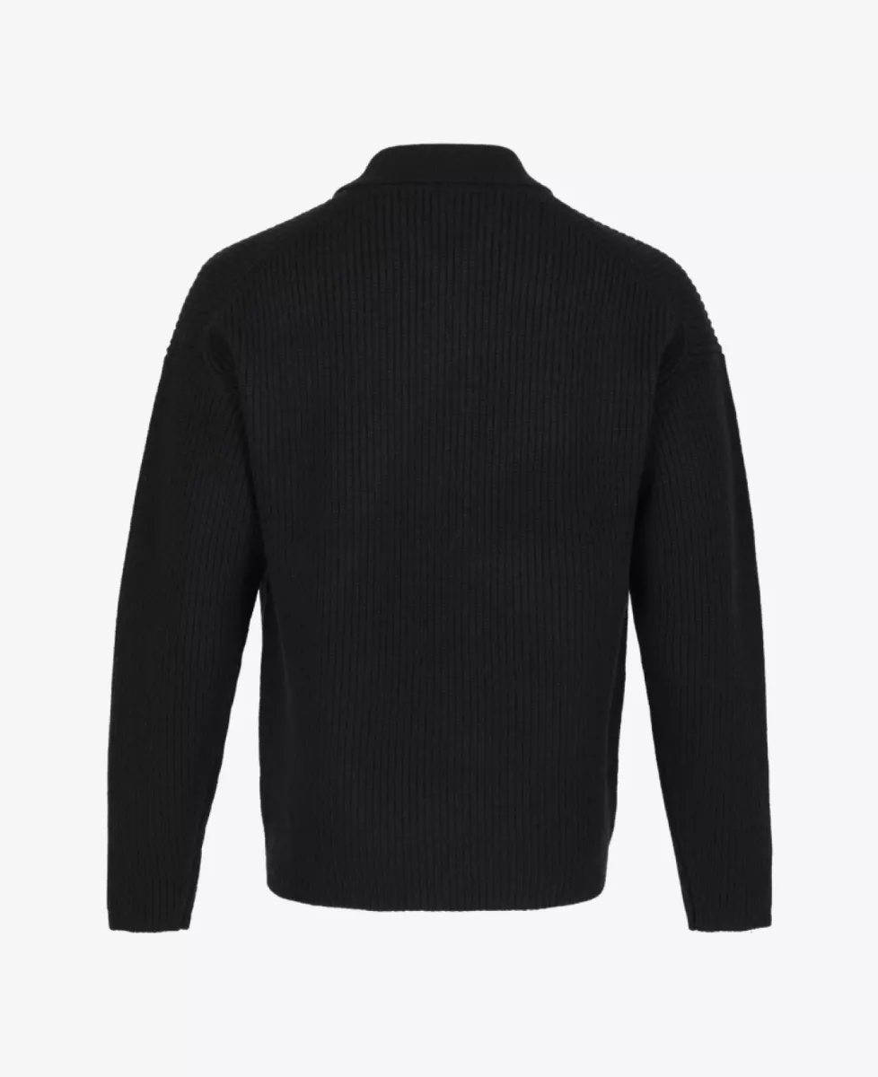 Olaf Knitted Zip Cardigan - Zwart 2 Olaf Olaf Knitted Zip Cardigan - Zwart