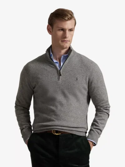 Ralph Lauren Ralph Lauren Trui halfzip - Lichtgrijs