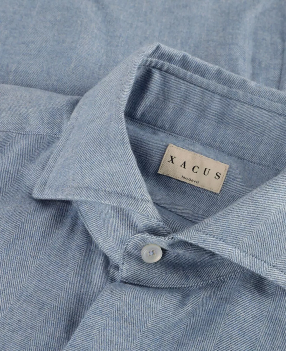 Xacus Shirt Flannel - Middelblauw 4 Xacus Xacus Shirt Flannel - Middelblauw