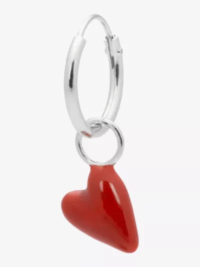 Anna + Nina Anna + Nina accessoires Single heart beat ea Zilver