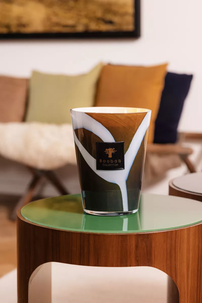 Baobab Geurkaars - Stones agate 2 Baobab Baobab Kaars - Khaki