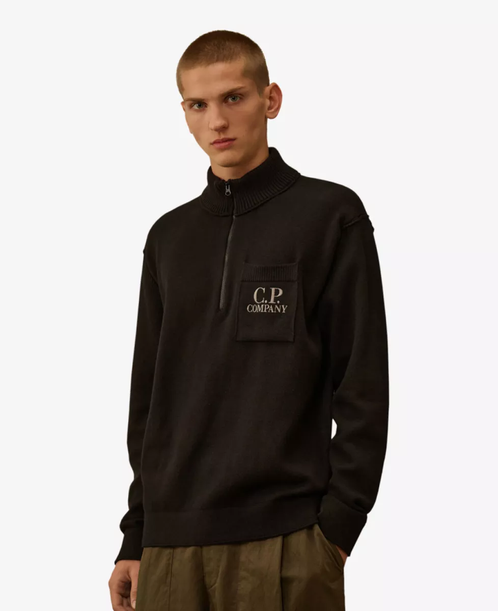 C.P. Company Trui halfzip - Zwart 2 C.P. Company C.P. Company Trui halfzip - Zwart