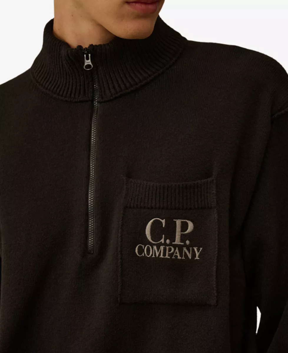 C.P. Company Trui halfzip - Zwart 4 C.P. Company C.P. Company Trui halfzip - Zwart