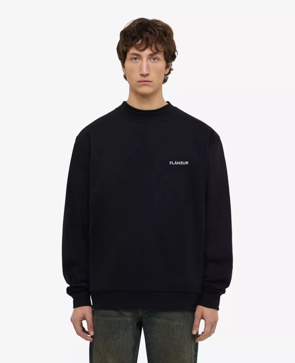 Flâneur Logo Sweater - Zwart 2 Flâneur Flâneur Logo Sweater - Zwart