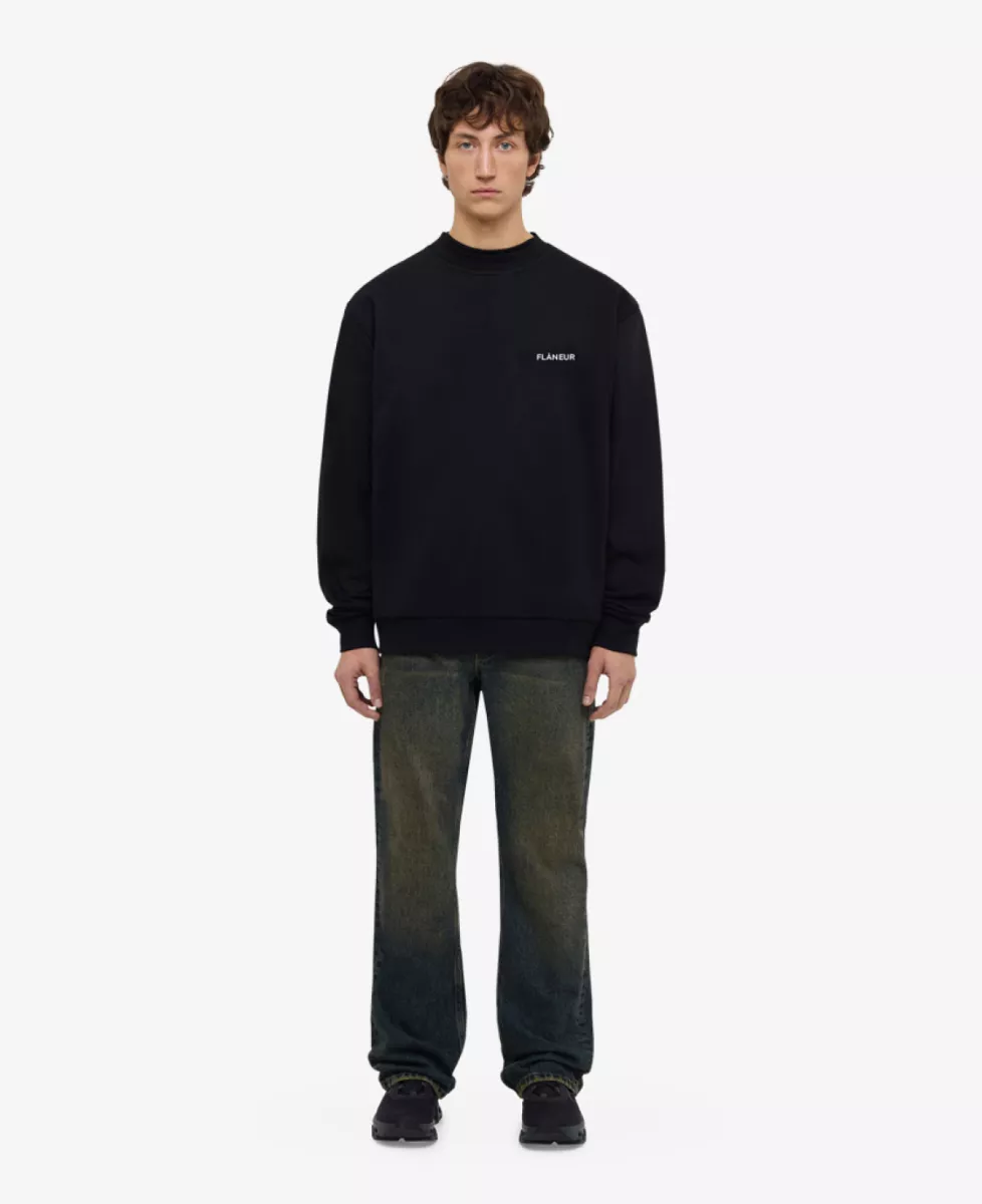 Flâneur Logo Sweater - Zwart 3 Flâneur Flâneur Logo Sweater - Zwart