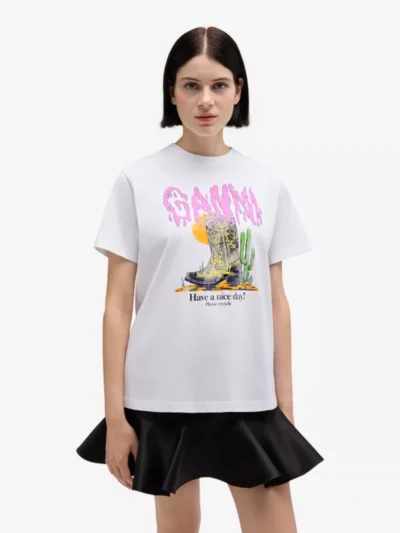 Ganni Ganni Tshirt km - Wit