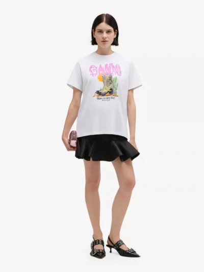 Ganni Ganni Tshirt km - Wit