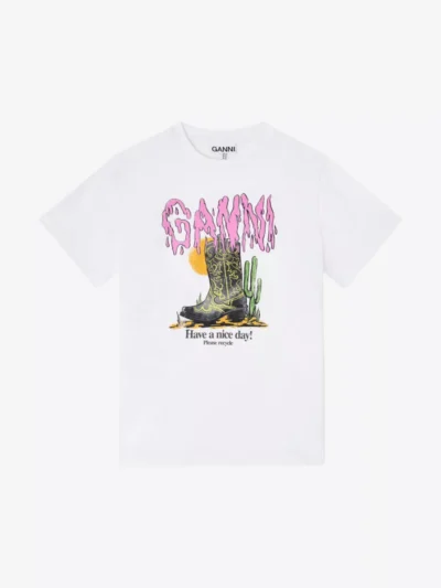 Ganni Ganni Tshirt km - Wit